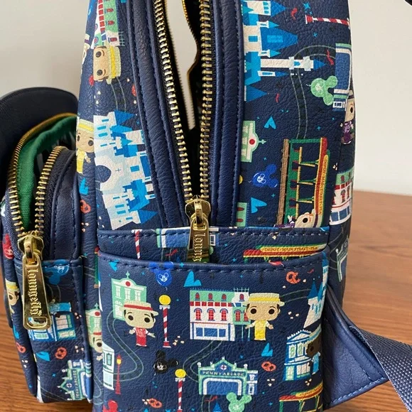Loungefly Disney Parks Blue Railway Mini Backpack - Picture 7 of 9